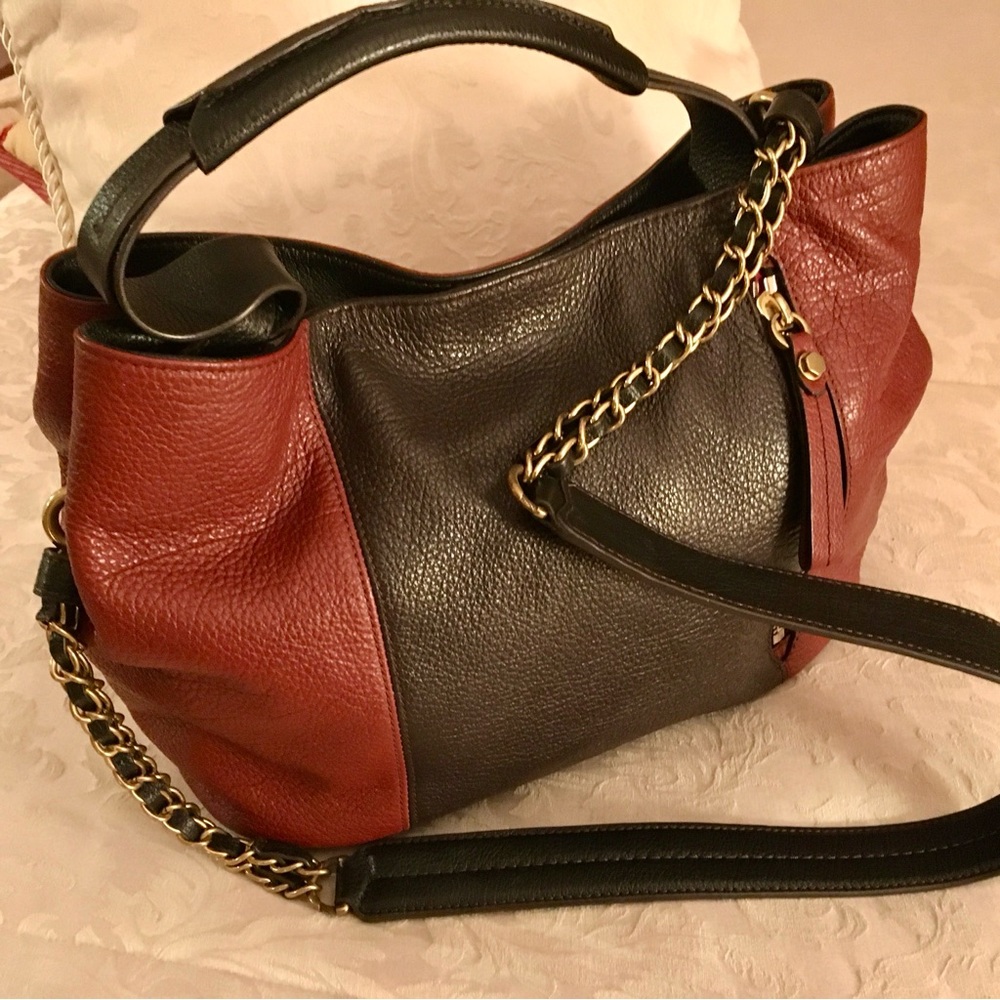 ORYANY Colorblock Pebble Leather Shoulder Bag